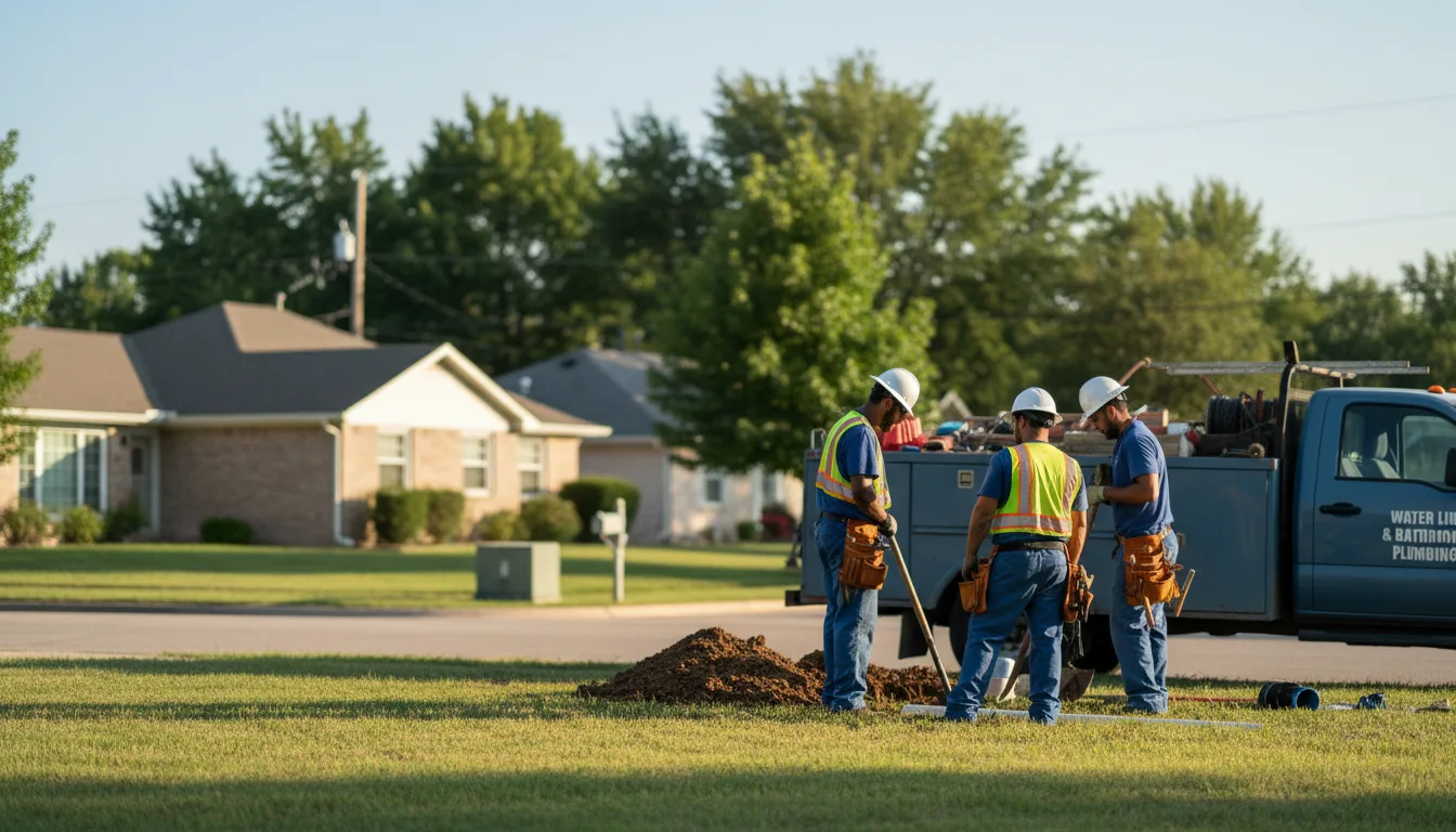Residential water line and bathroom plumbing service in Greenwich, KS